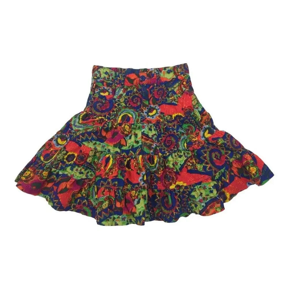 The Children's Place Vibrant Colored‎ Corduroy Tiered Skirt Size 8
